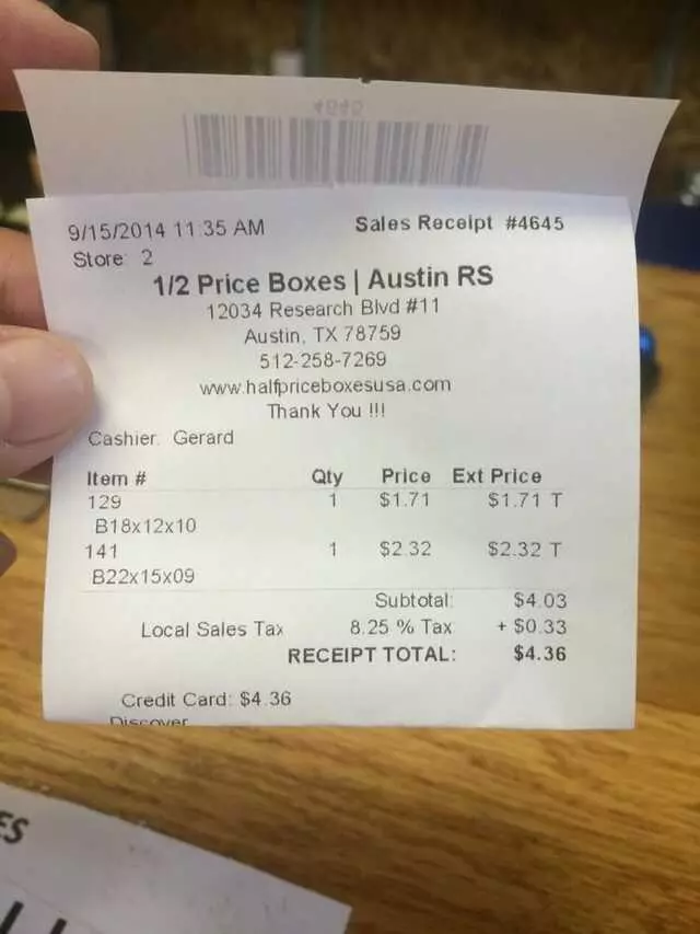 1/2 Price Boxes