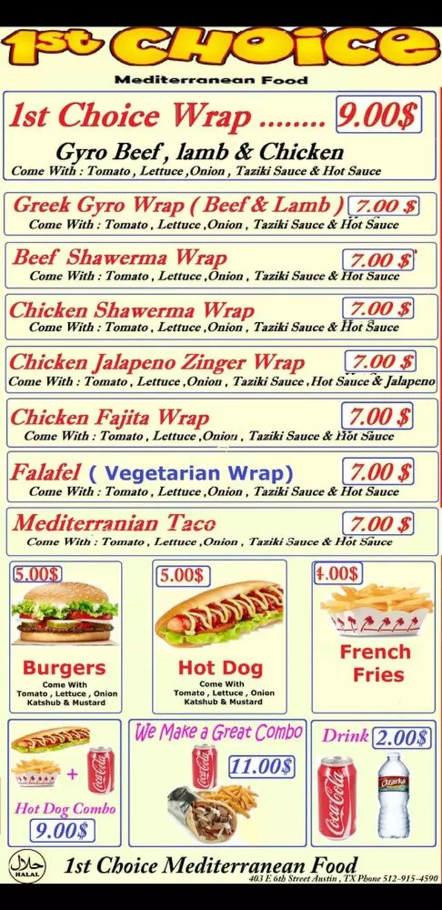 1st Choice Mediterranean & Moroccan Food