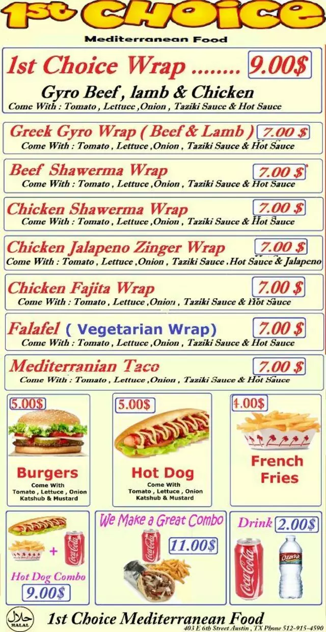 1st Choice Mediterranean & Moroccan Food