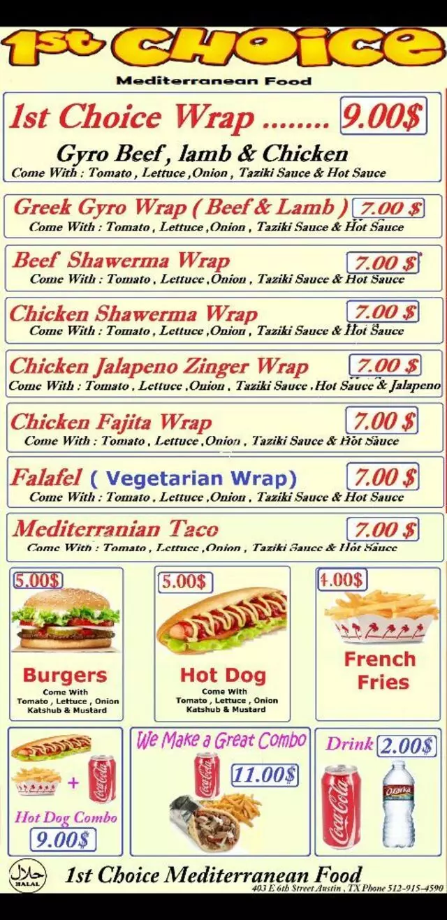 1st Choice Mediterranean & Moroccan Food